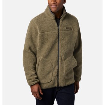 Columbia Rugged Ridge II Sherpa Full Zip Fleece, Chamarras Grises Verdes Para Hombre | 821643-PBE